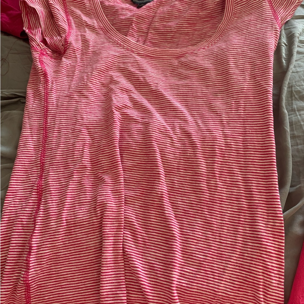 TJ Maxx pink striped cotton shirt